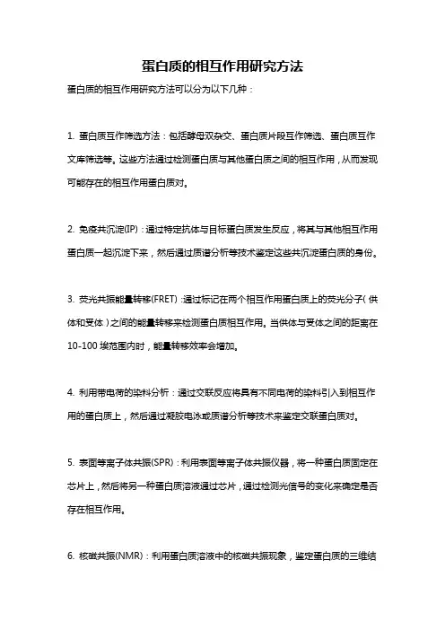 蛋白质的相互作用研究方法