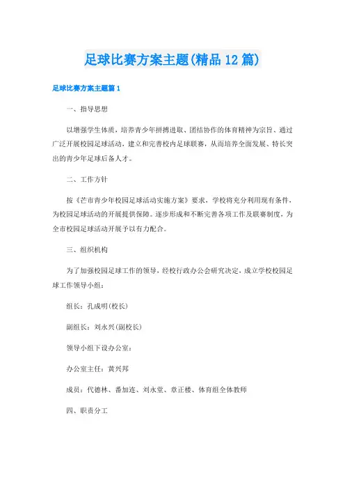 足球比赛方案主题(精品12篇)