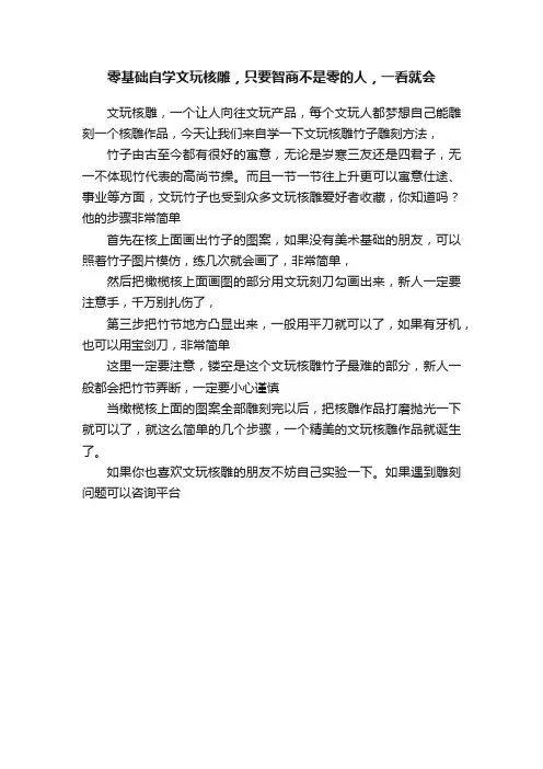 零基础自学文玩核雕，只要智商不是零的人，一看就会