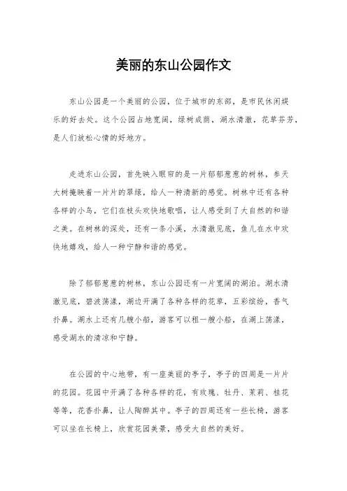 美丽的东山公园作文