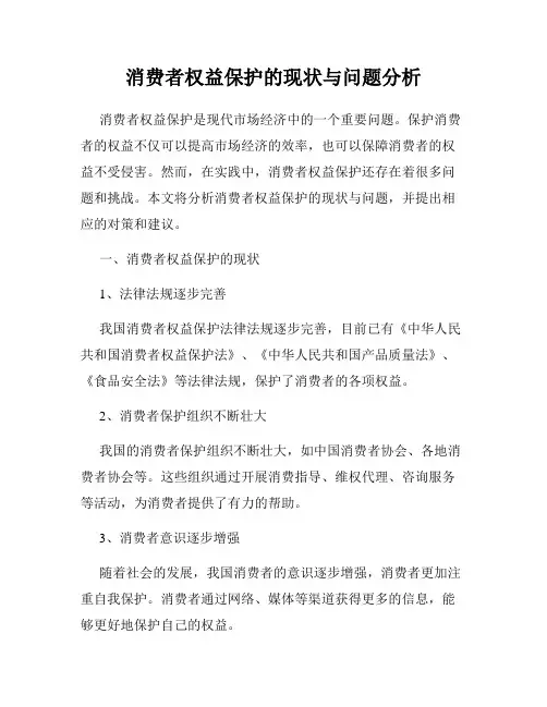 消费者权益保护的现状与问题分析