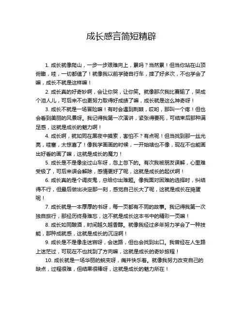 成长感言简短精辟