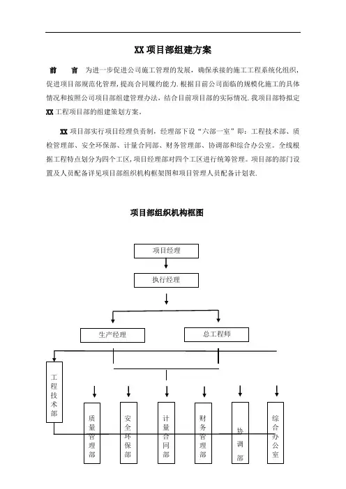 项目部组建方案