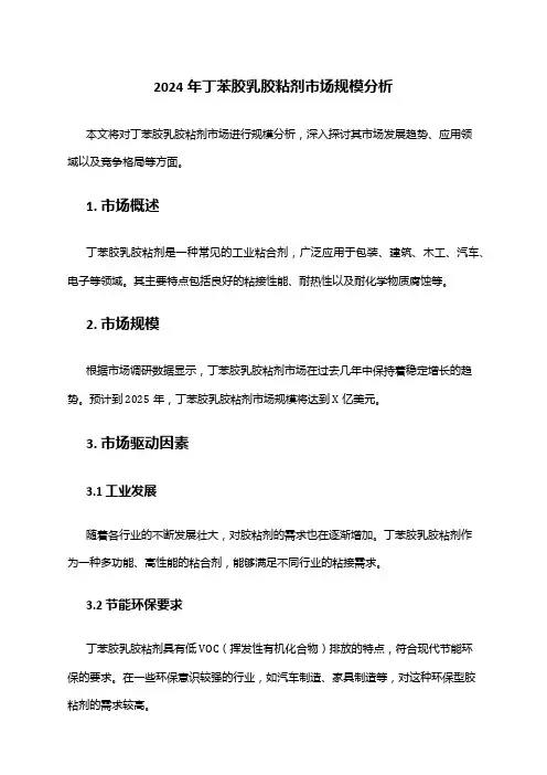 2024年丁苯胶乳胶粘剂市场规模分析