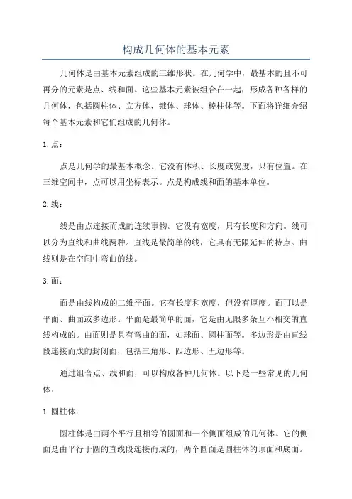 构成几何体的基本元素