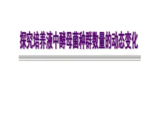 探究培养液中酵母菌种群数量的动态变化(专题实验)