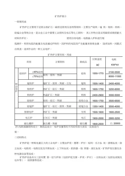 矿热炉基本知识
