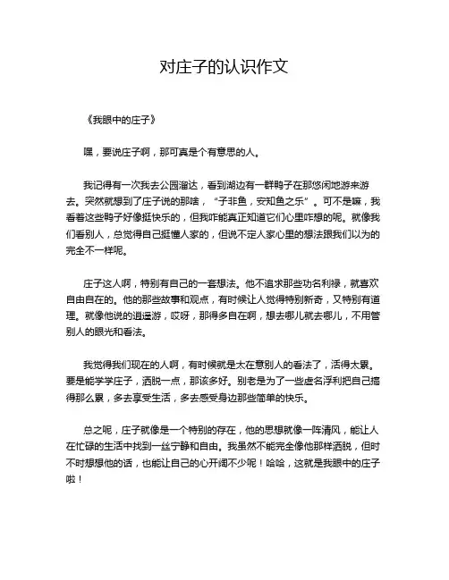 对庄子的认识作文