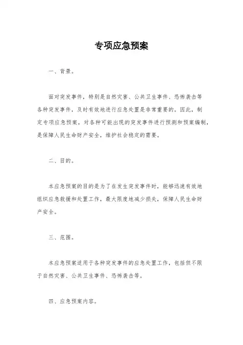 专项应急预案