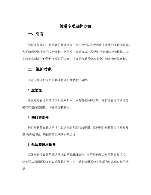 管道专项巡护方案