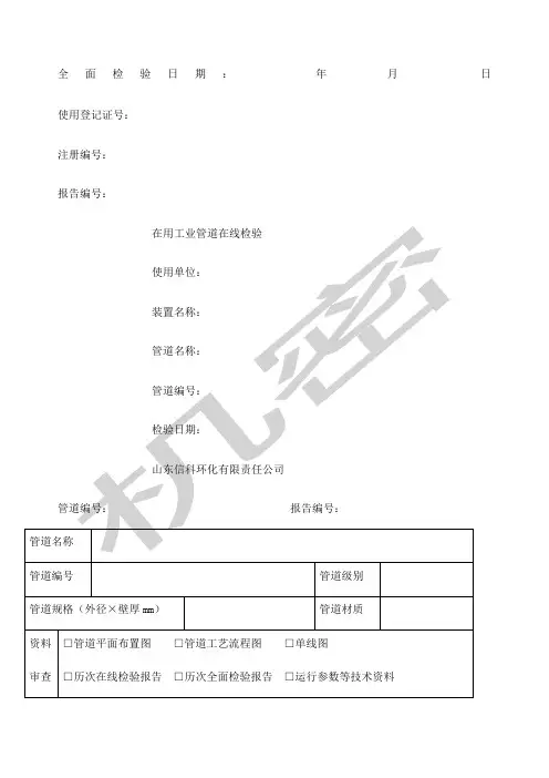 管道检验报告