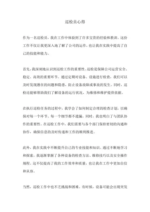 巡检员心得
