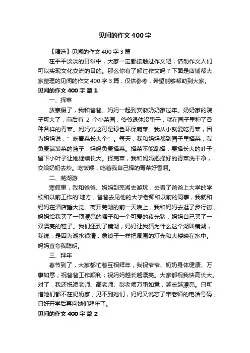 见闻的作文400字