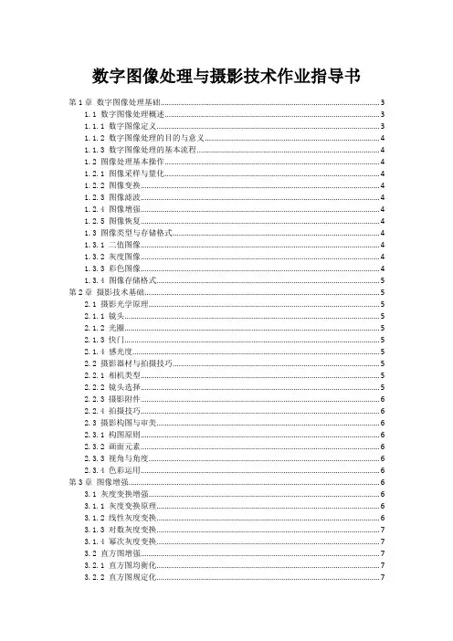 数字图像处理与摄影技术作业指导书