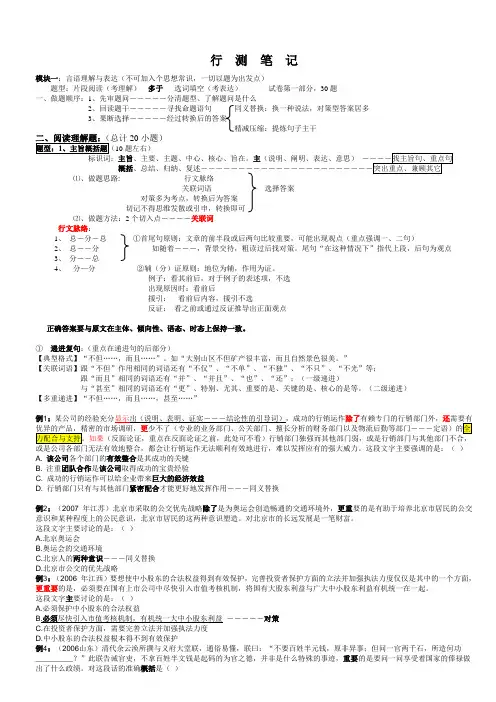 华图公考,行测笔记言语知识点梳理