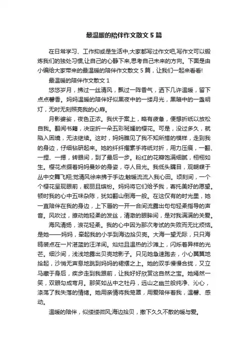 最温暖的陪伴作文散文5篇
