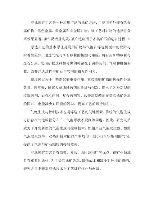 浮选选矿工艺