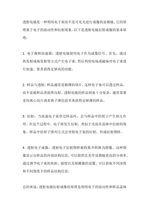 透射电镜衍射成像原理