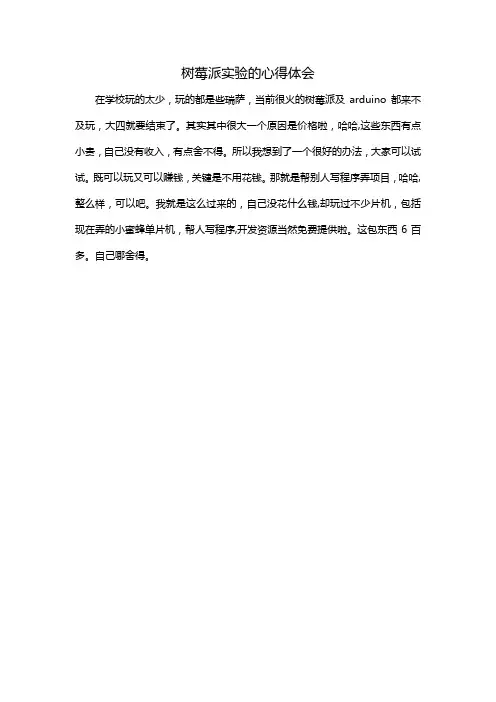 树莓派实验的心得体会