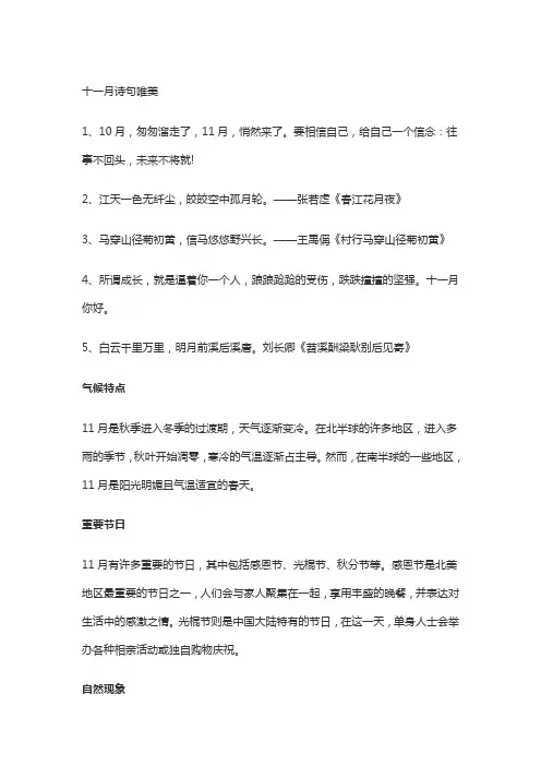 十一月诗句唯美 -回复