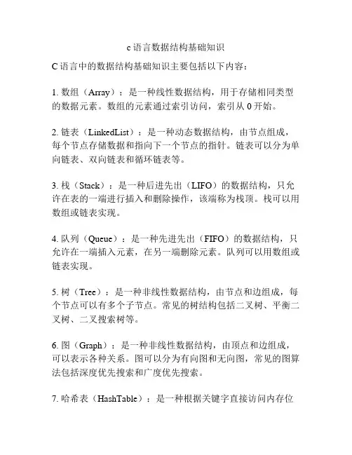c语言数据结构基础知识