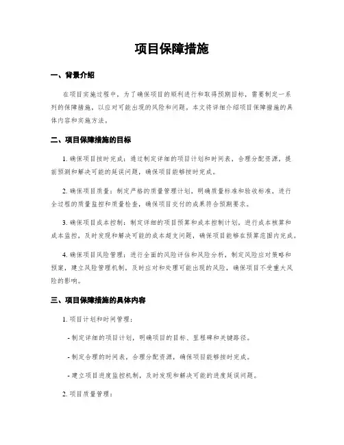 项目保障措施