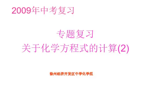 中考化学化学方程式计算复习2-P