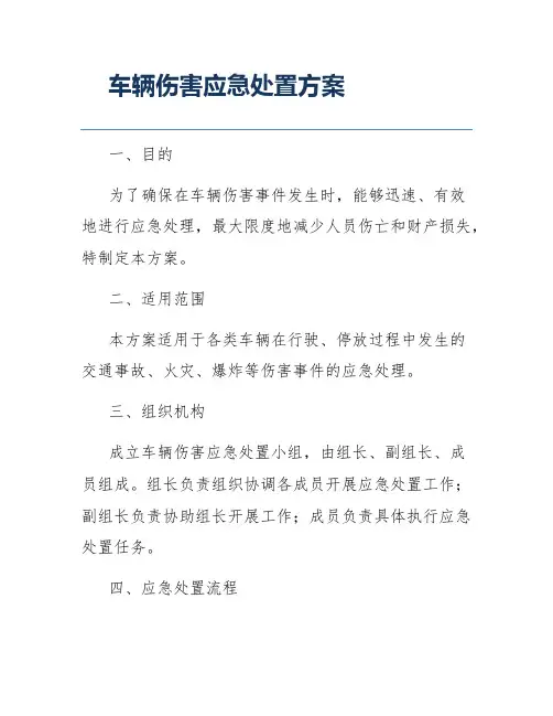 车辆伤害应急处置方案
