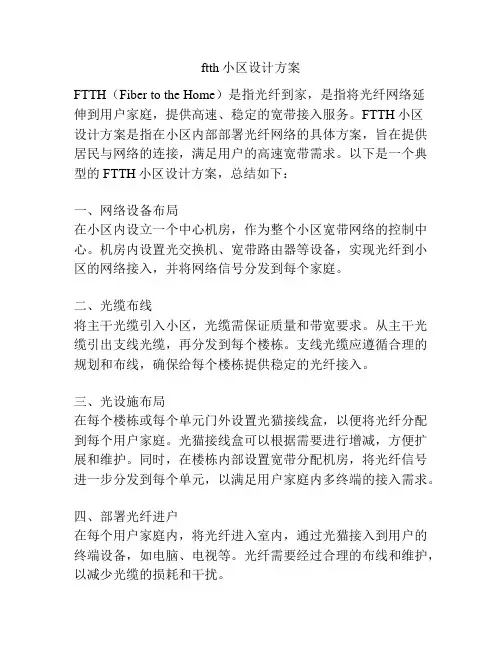 ftth小区设计方案