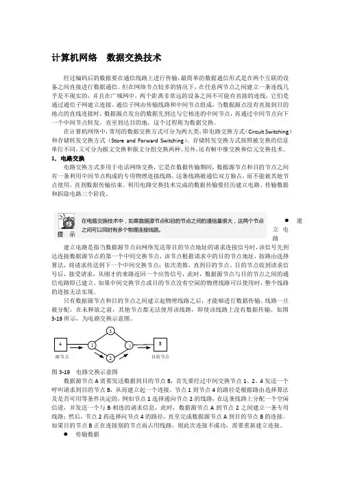 计算机网络  数据交换技术