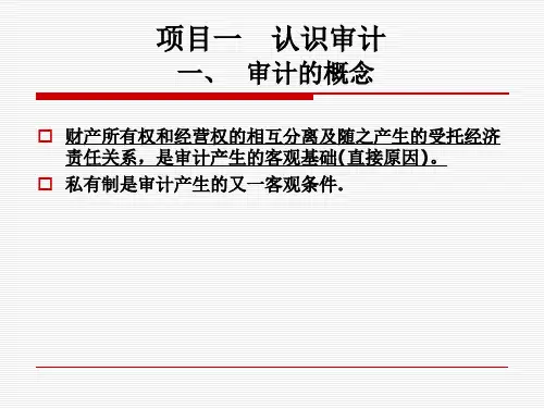 审计概述认识审计