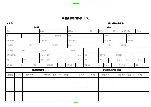 顾客资料卡-客户管理