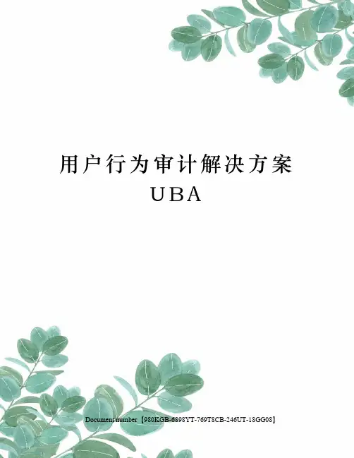 用户行为审计解决方案UBA