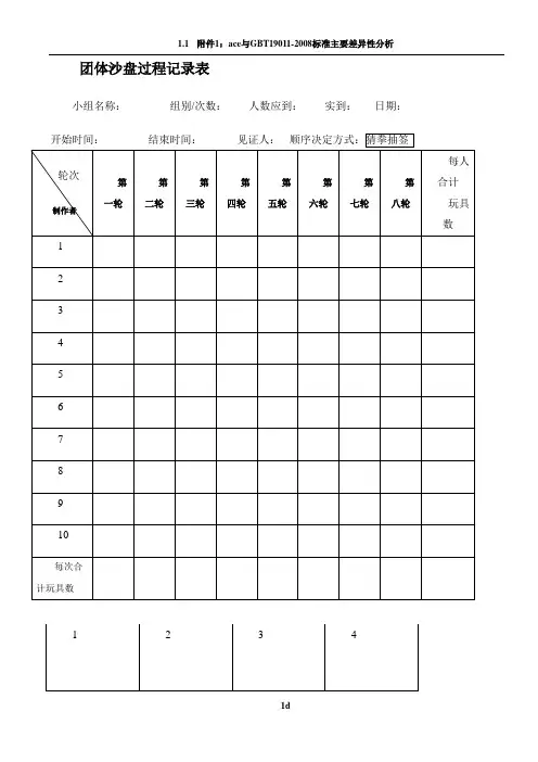 团体沙盘游戏过程记录表(最新版)