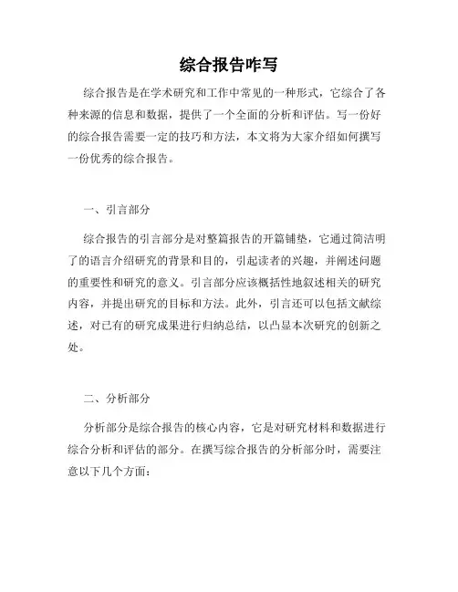 综合报告咋写