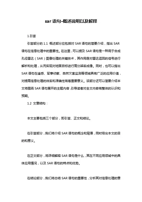 sar语句-概述说明以及解释