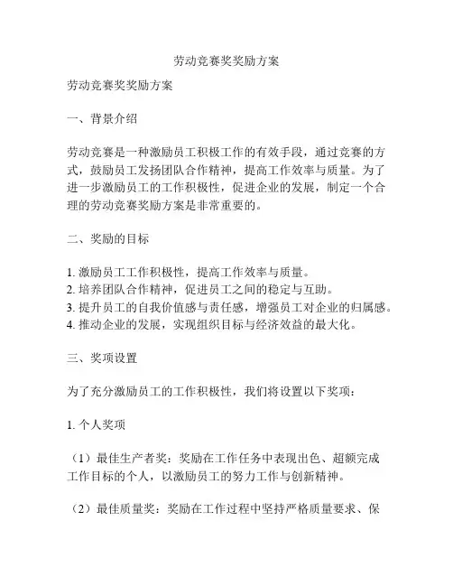 劳动竞赛奖奖励方案