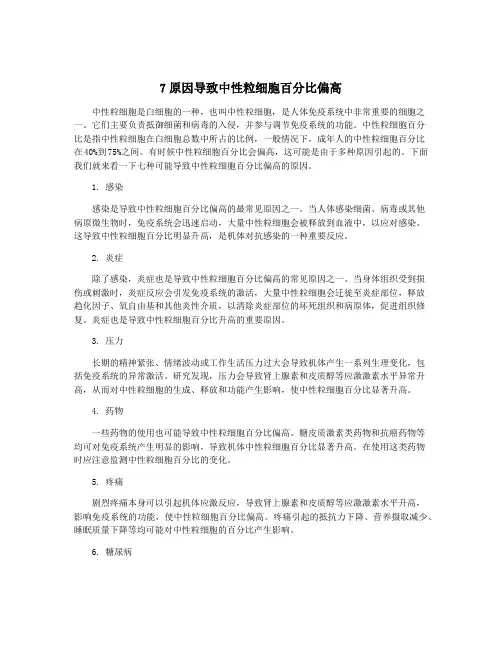 7原因导致中性粒细胞百分比偏高