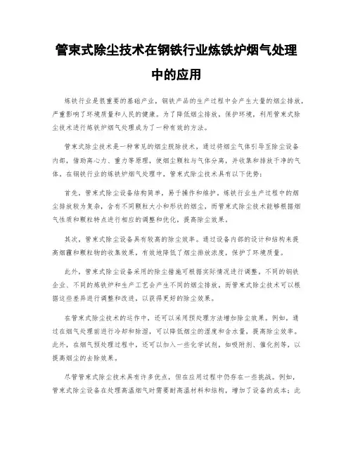 管束式除尘技术在钢铁行业炼铁炉烟气处理中的应用
