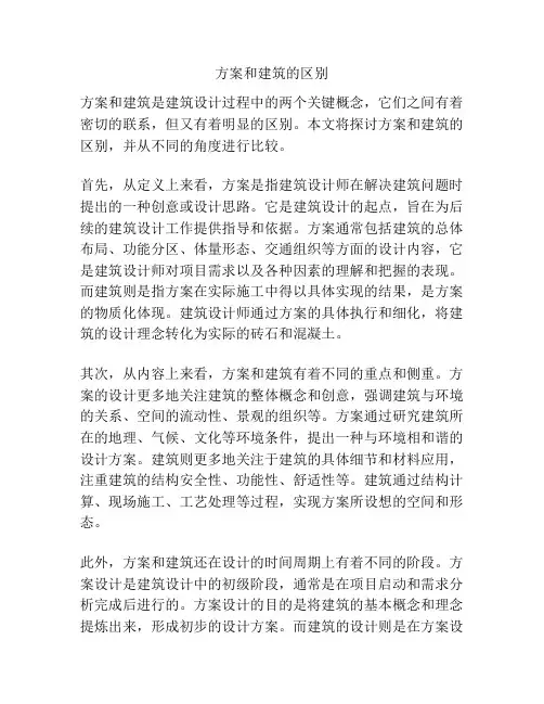 方案和建筑的区别