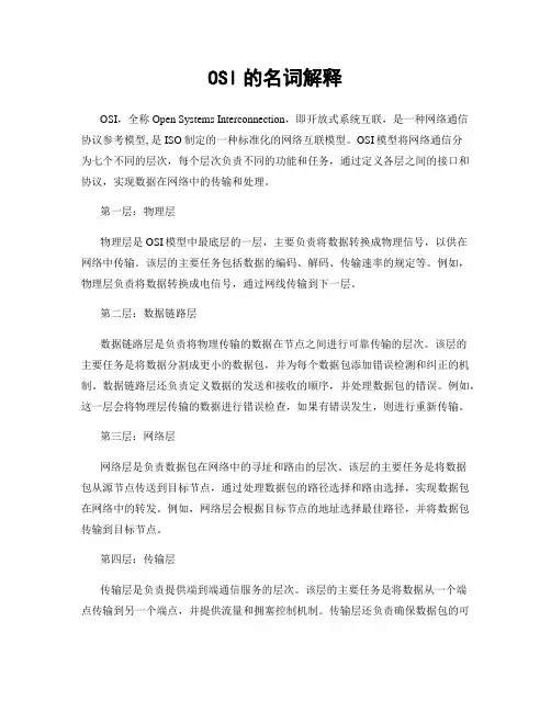 OSI的名词解释
