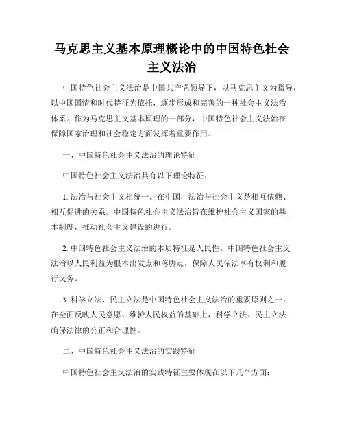 马克思主义基本原理概论中的中国特色社会主义法治