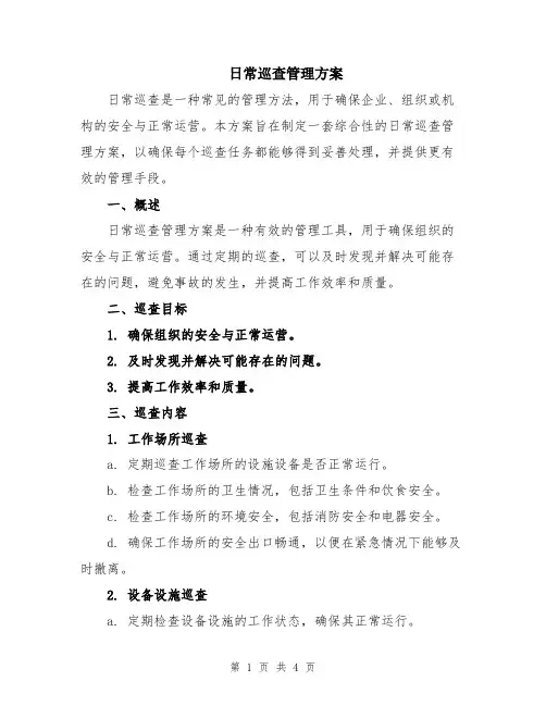 日常巡查管理方案