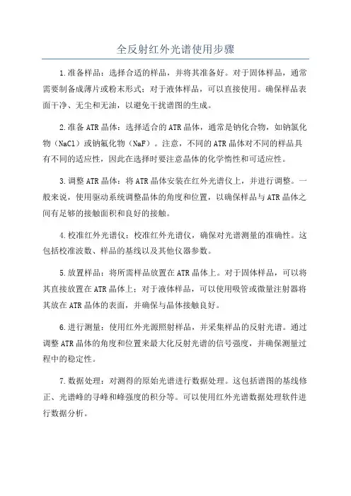 全反射红外光谱使用步骤