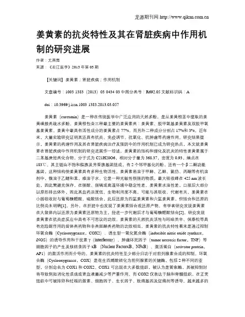 姜黄素的抗炎特性及其在肾脏疾病中作用机制的研究进展