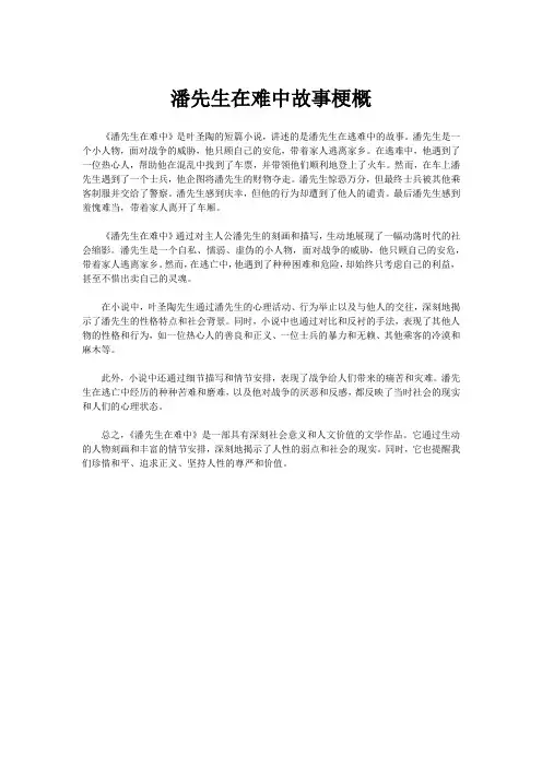 潘先生在难中故事梗概200字