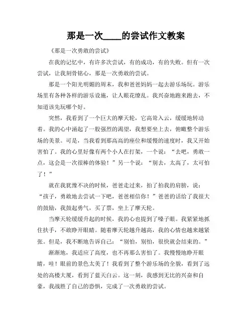那是一次____的尝试作文教案