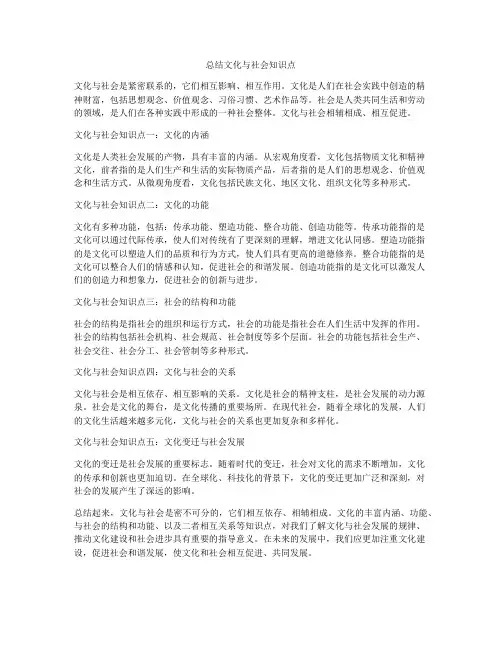 总结文化与社会知识点