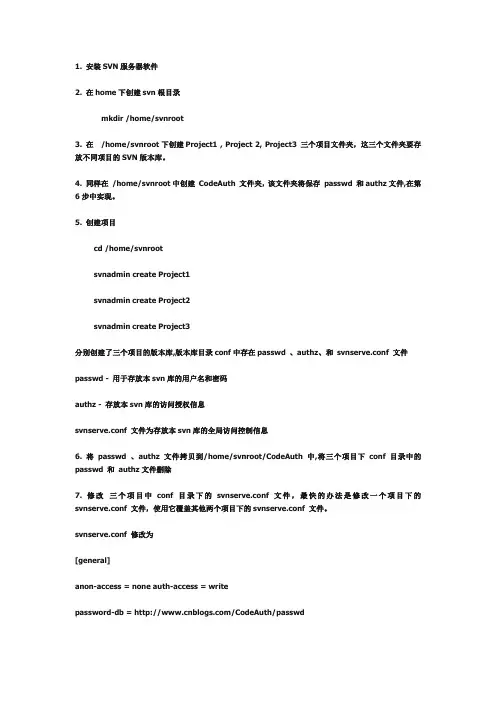 Linux下多项目SVN配置方法