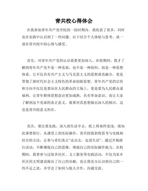 青共校心得体会